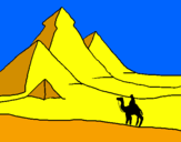 Disegno Paesaggio con le piramidi  pitturato su jack