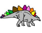 Disegno Stegosaurus  pitturato su lucio