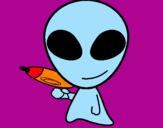 Disegno Alieno II pitturato su clarissa