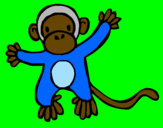 Disegno Scimmietta pitturato su GABRIELE