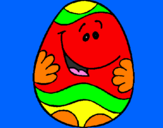 Disegno Uovo di Pasqua felice pitturato su Checco