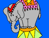 Disegno Elefante in scena  pitturato su francesco