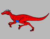 Disegno Velociraptor  pitturato su marco