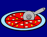Disegno Pizza pitturato su alessia brenna