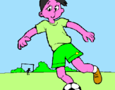 Disegno Giocare a calcio pitturato su minny
