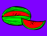 Disegno Melone  pitturato su kirby