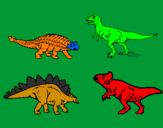Disegno Dinosauri di terra  pitturato su LORENZO