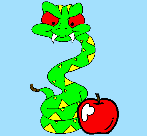 Serpente con la mela 