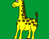 Disegno Giraffa pitturato su patti