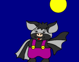 Disegno Pipistrello con i pantaloni  pitturato su Nessie