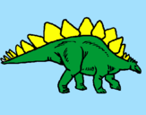 Disegno Stegosaurus  pitturato su lorenzo coletti