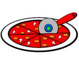 Disegno Pizza pitturato su GIUSEPPE