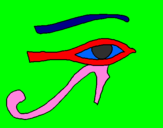 Disegno Occhio di Horus  pitturato su Veronica