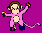 Disegno Scimmietta pitturato su miriam