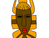 Disegno Maschera africana  pitturato su bbb