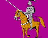 Disegno Cavallerizzo a cavallo  pitturato su antonino