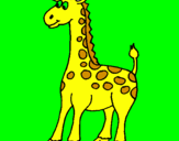 Disegno Giraffa pitturato su Dede