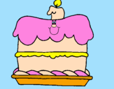 Disegno Torta di compleanno  pitturato su nancy