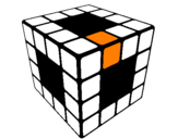 Disegno Cubo di Rubik pitturato su rebecca andretta