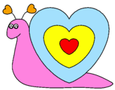 Disegno Lumachina cuore  pitturato su ISA