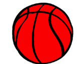Disegno Pallone da pallacanestro pitturato su alberto