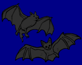 Disegno Un paio di pipistrelli  pitturato su simone