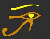 Disegno Occhio di Horus  pitturato su k