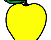 Disegno mela  pitturato su mela