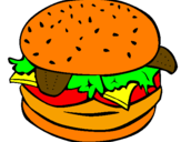 Disegno Hamburger completo  pitturato su giorgy