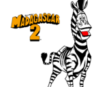 Disegno Madagascar 2 Marty pitturato su matteo