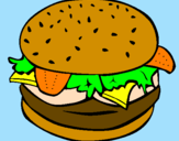 Disegno Hamburger completo  pitturato su andrea