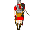 Disegno Soldato romano  pitturato su hj