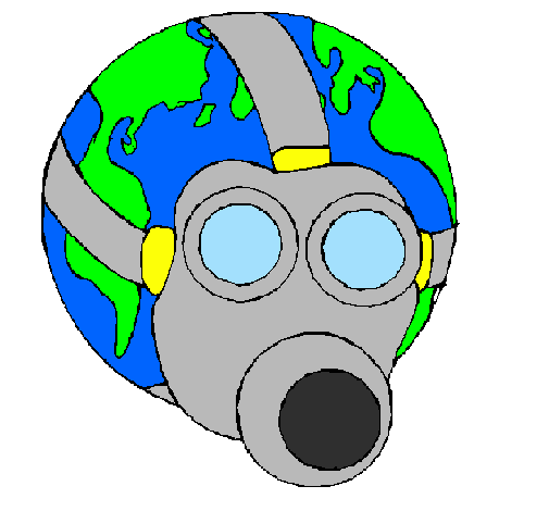 Terra con maschera anti-gas 