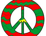 Disegno Simbolo della pace pitturato su erik dopez