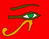 Disegno Occhio di Horus  pitturato su patricia