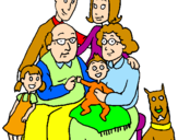 Disegno Famiglia pitturato su lorenzo