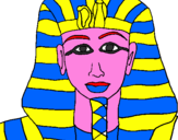 Disegno Tutankamon pitturato su Cecilia spag.
