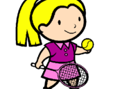 Disegno Ragazza che gioca a tennis  pitturato su maria