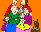 Disegno Famiglia pitturato su ilaria 