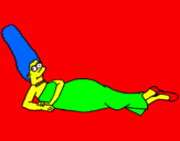 Disegno Marge pitturato su Pietro e Rossana