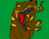 Disegno Velociraptor  II pitturato su pupa