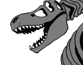 Disegno Scheletro di Tyrannosaurus rex pitturato su victoria