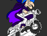 Disegno Strega in motocicletta  pitturato su SARA
