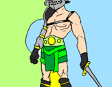 Disegno Gladiatore  pitturato su X=FoX=X