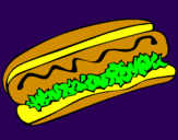 Disegno Hot dog pitturato su Lard