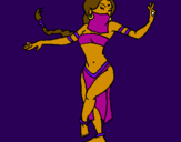 Disegno Principessa araba che danza  pitturato su roberta