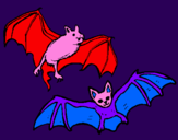 Disegno Un paio di pipistrelli  pitturato su MATTIA