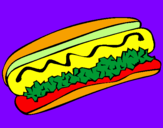 Disegno Hot dog pitturato su Alessia 