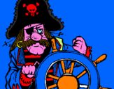 Disegno Capitano dei pirati  pitturato su giorgia
