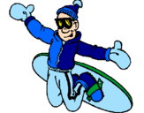 Disegno Salto con lo snowboard pitturato su giorgis